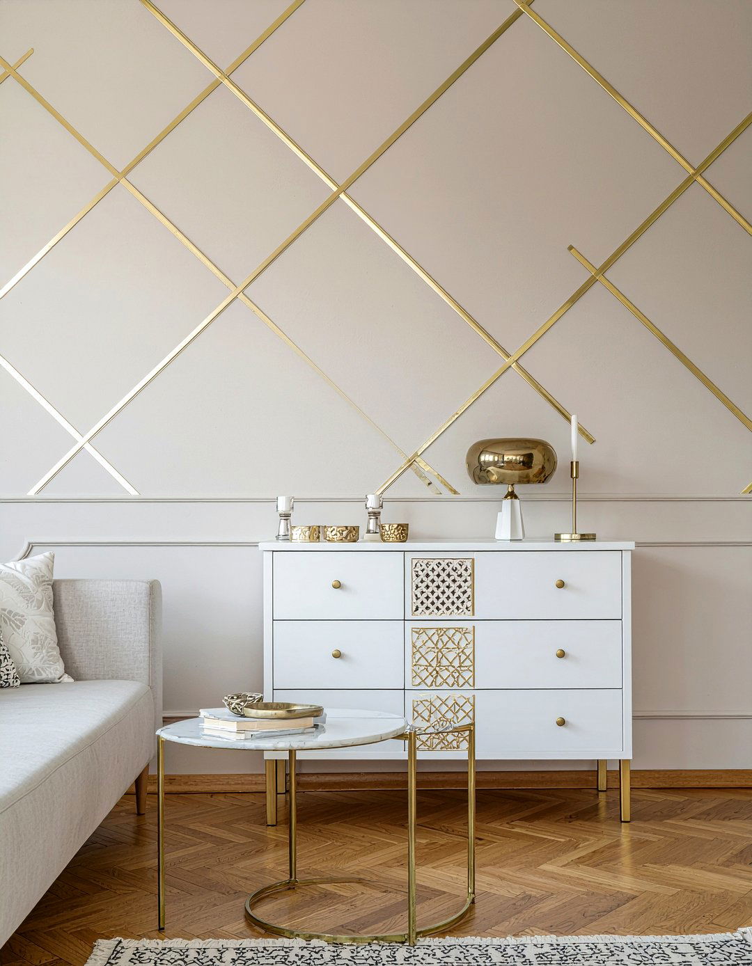 Metallic wallpaper - 30 living room modern wallpapers