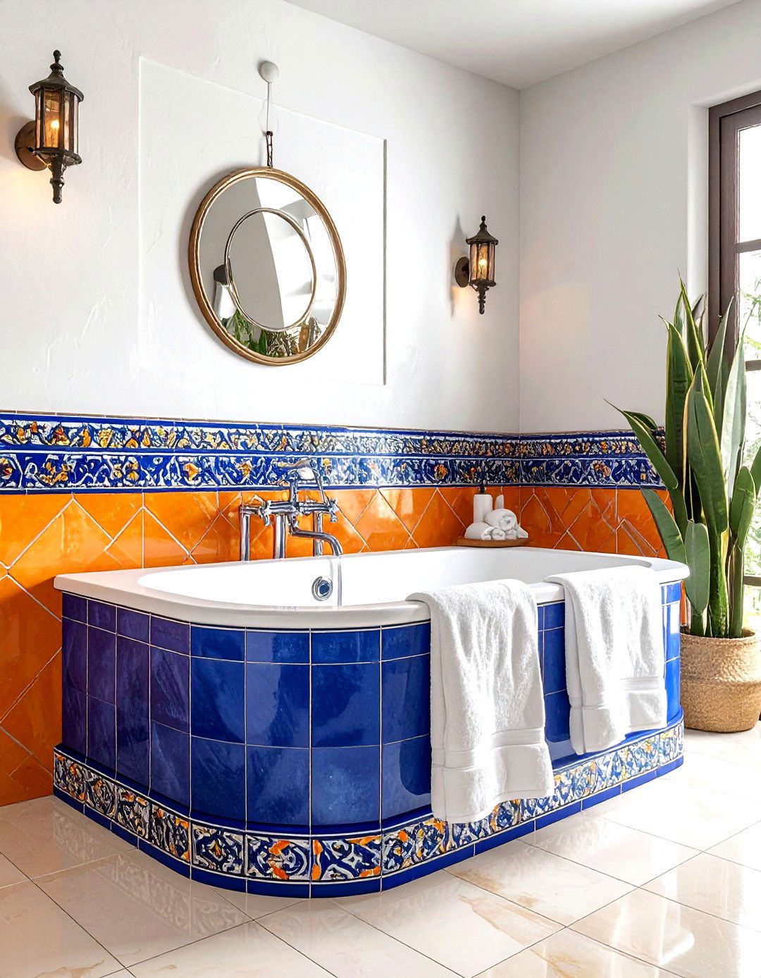 Mexican Tile Bathtub - 30 Mexican tile bathroom ideas