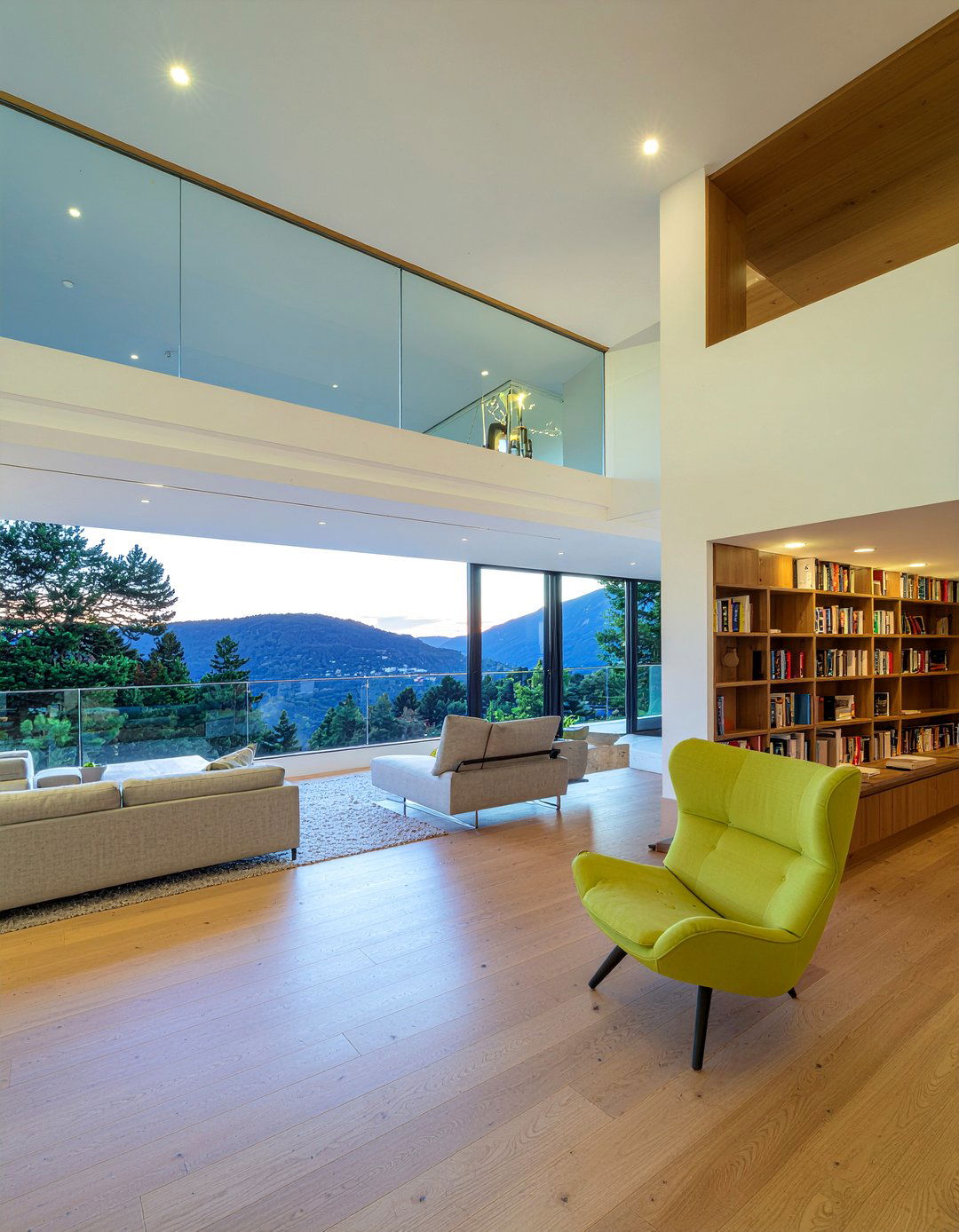 Mezzanine level living space - 30 double height living room ideas