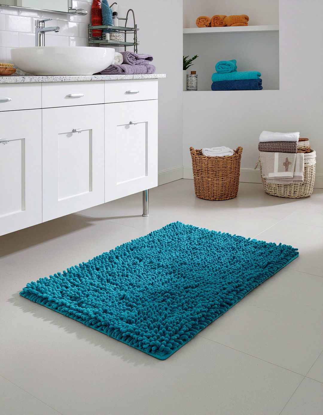 Microfiber Bath Mat - 30 bathroom rug ideas