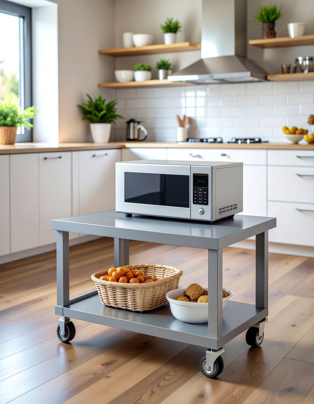 Microwave Stand With Wheels - 30 kitchen cart ideas