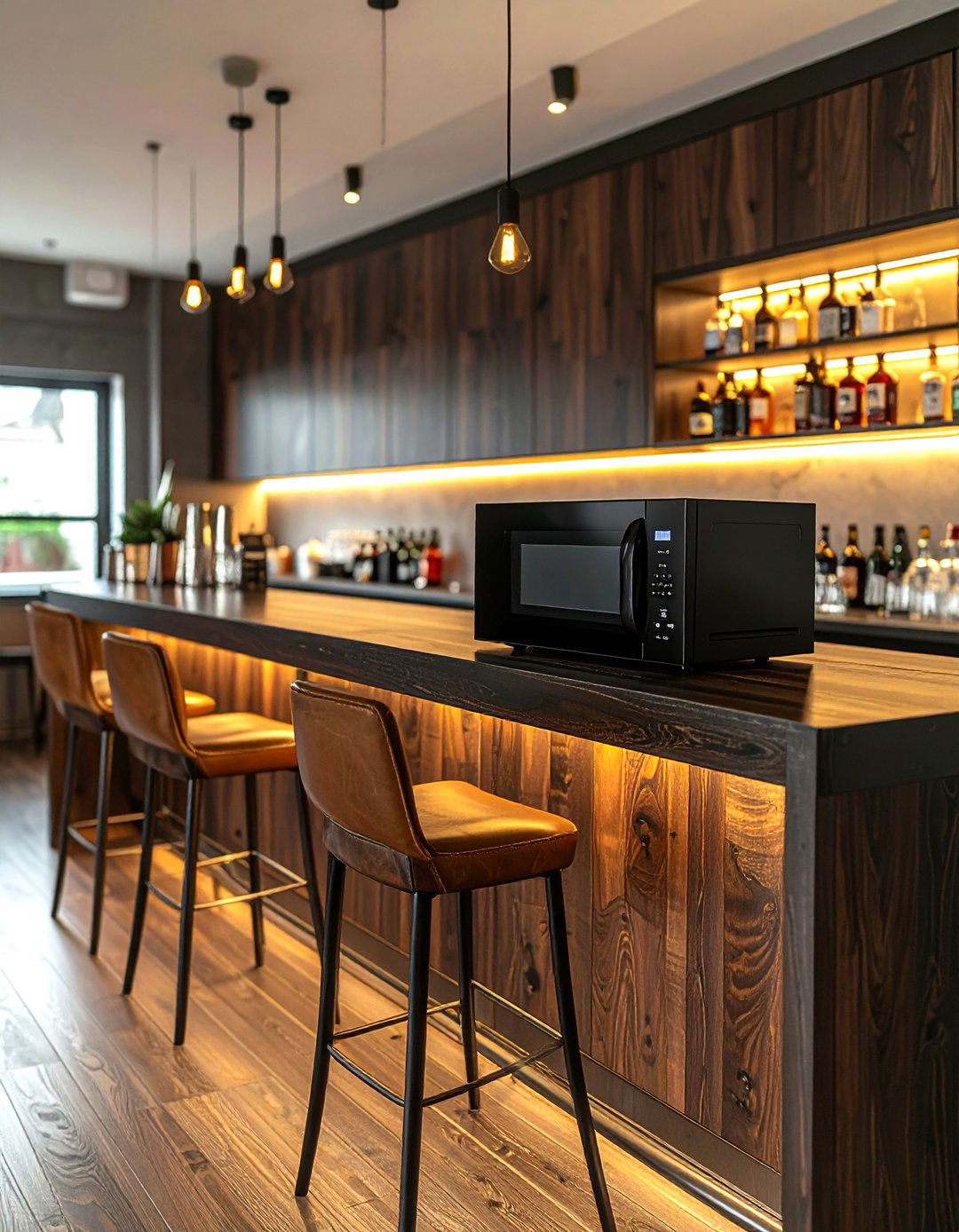 Microwave in basement bar - 30 countertop microwave kitchen ideas