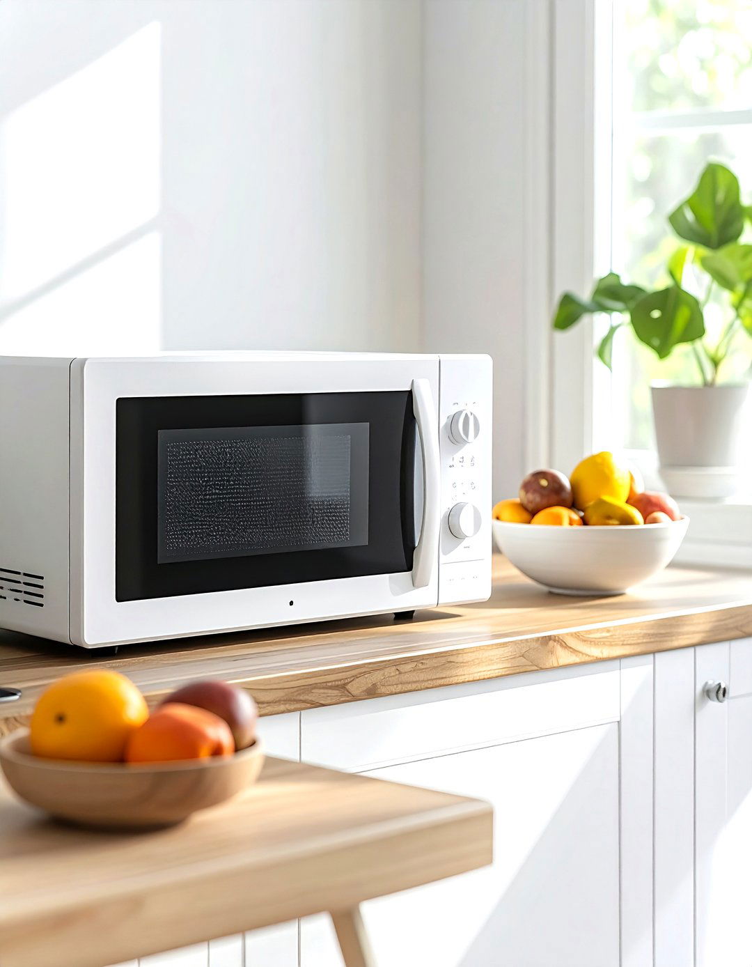 Microwave in breakfast nook - 30 countertop microwave kitchen ideas