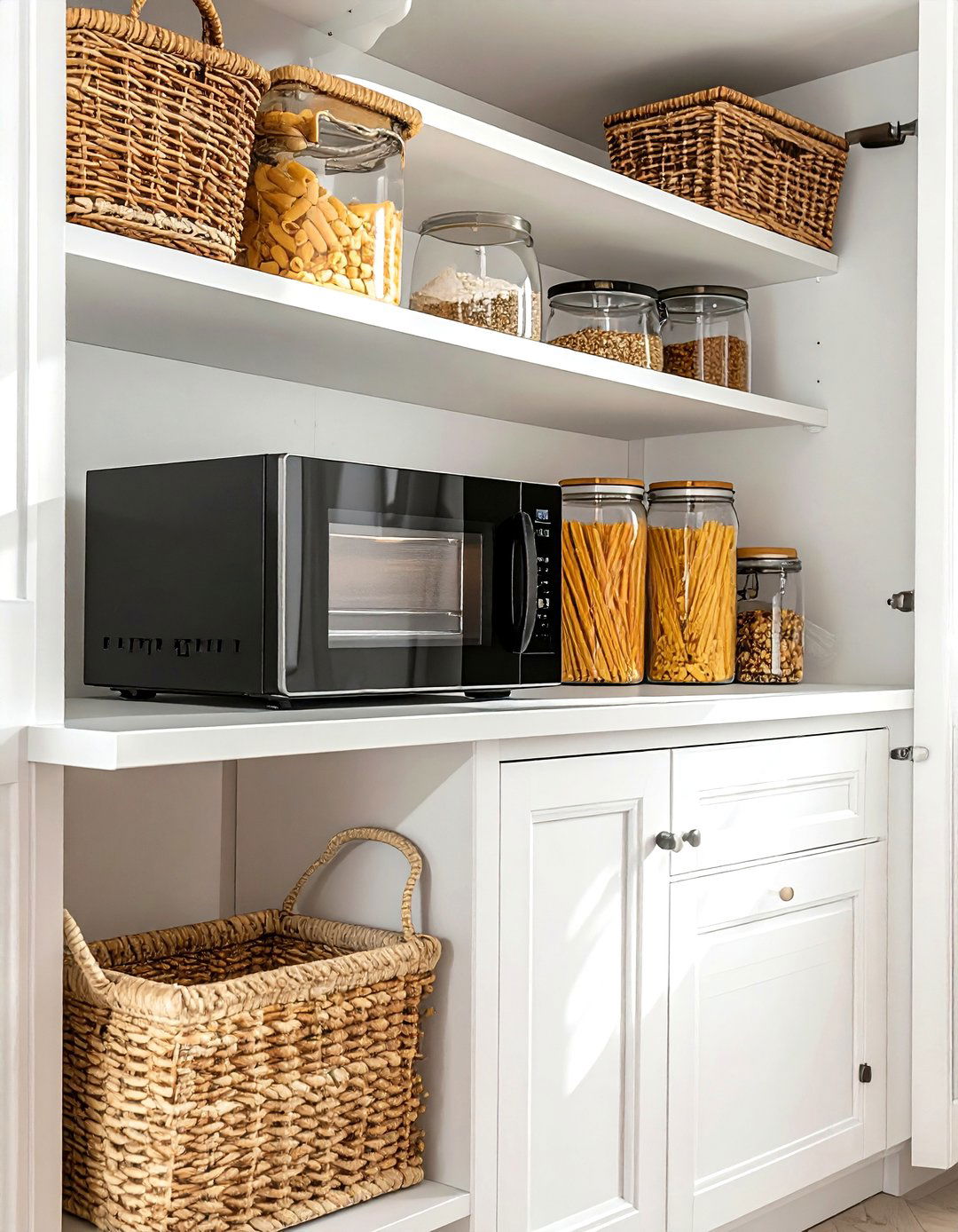 Microwave in pantry cabinet - 30 countertop microwave kitchen ideas