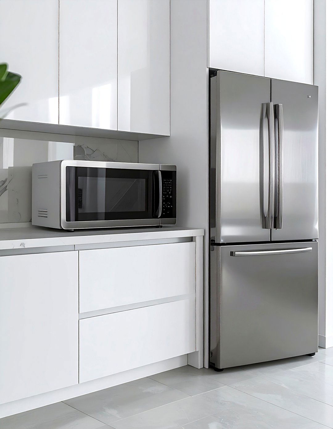 Microwave next to refrigerator - 30 countertop microwave kitchen ideas