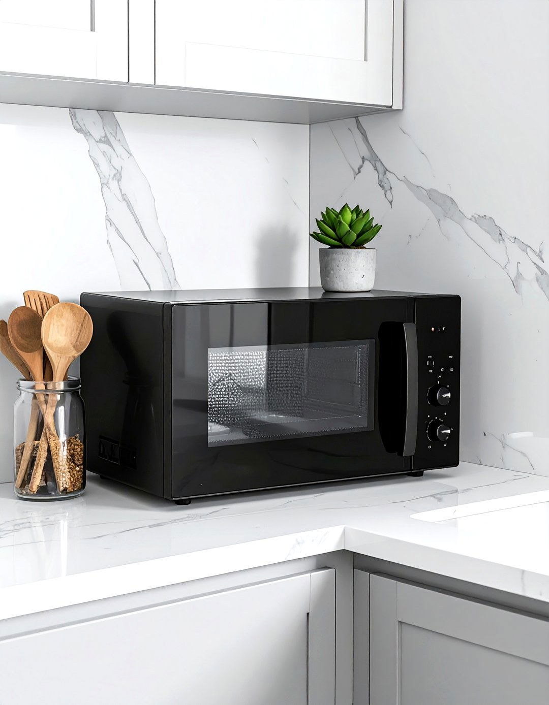 Microwave on corner counter - 30 countertop microwave kitchen ideas