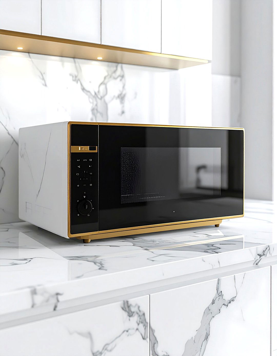 Microwave on marble counter - 30 countertop microwave kitchen ideas