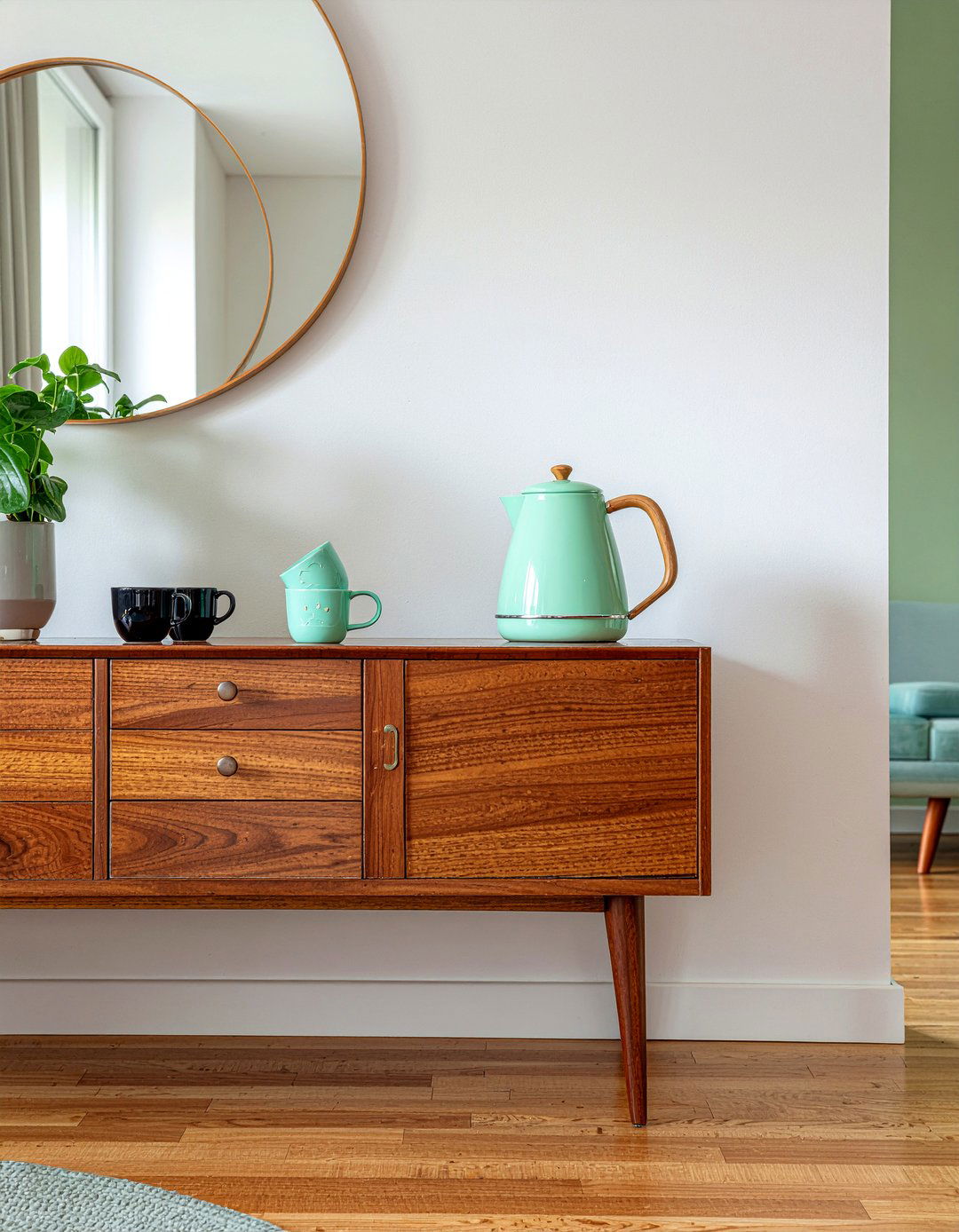 Mid Century Coffee Bar - 30 dining room coffee station ideas