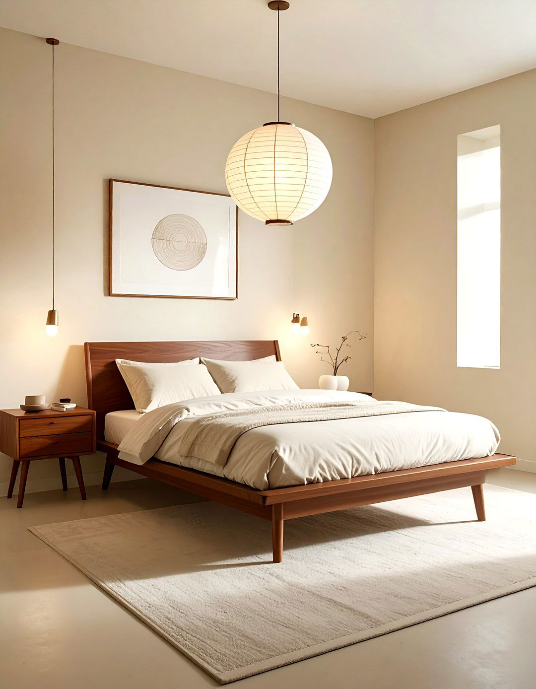 Mid Century Cream Bedroom - 30 minimalist cream bedroom ideas