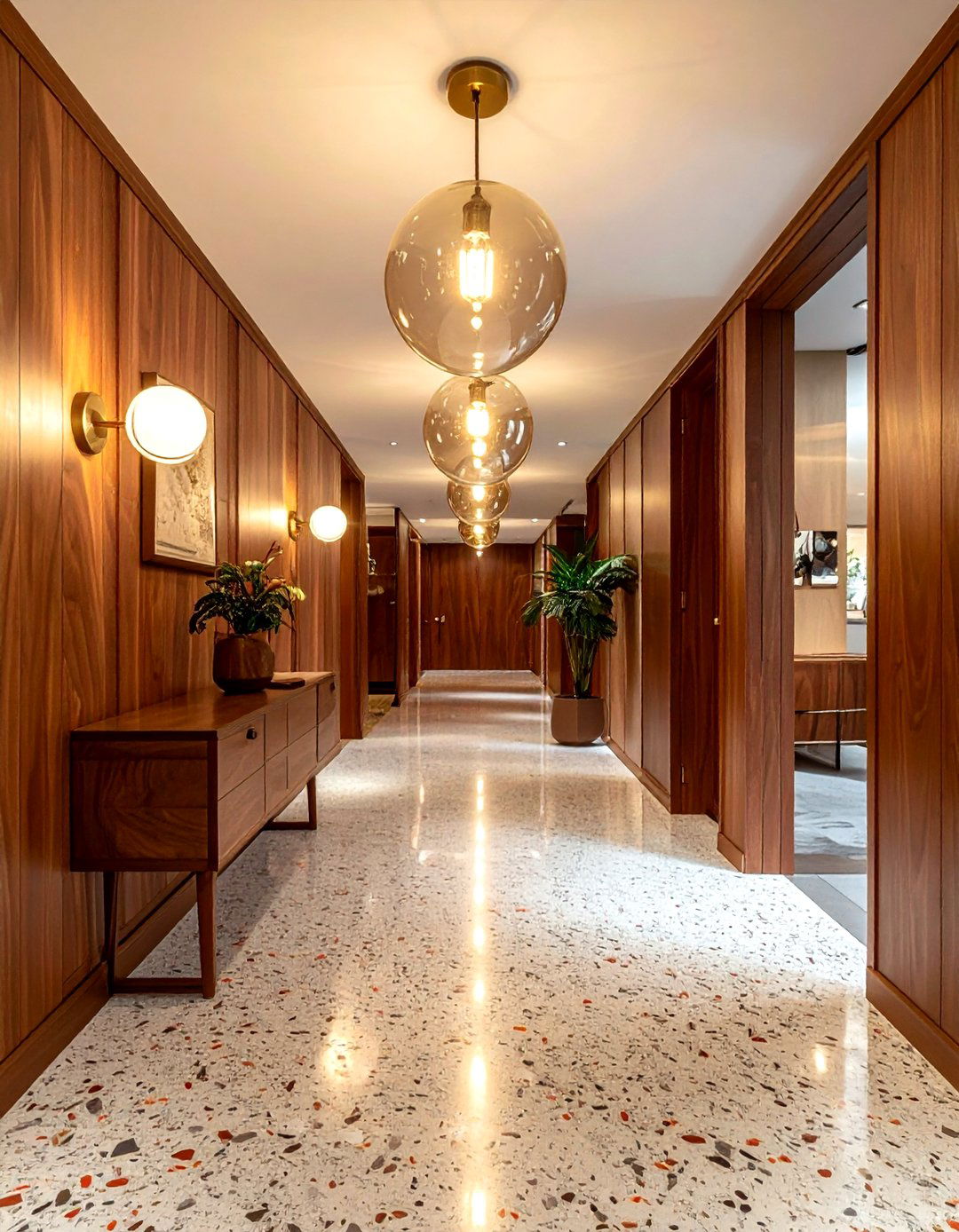 Mid Century Globe Light - 30 hallway lighting ideas