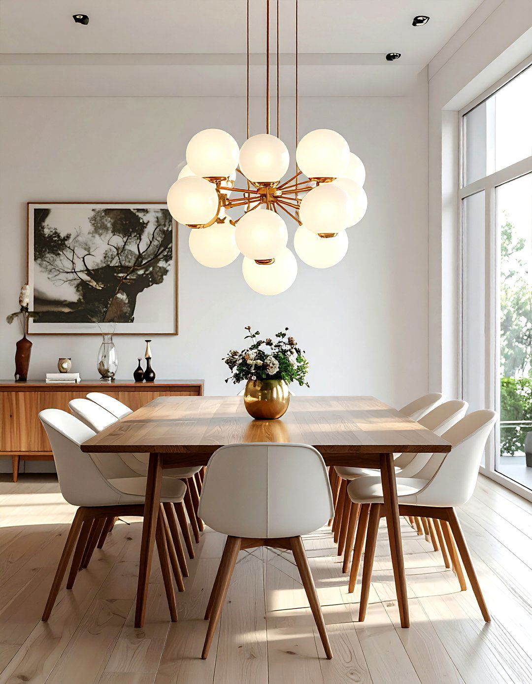 Mid Century Globe Light - 30 dining room chandelier ideas
