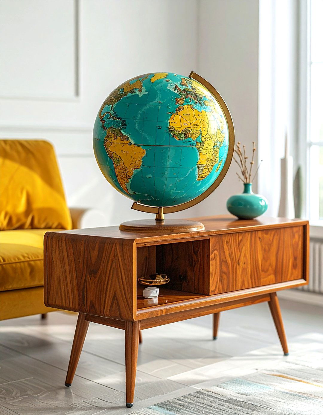 Mid Century Globe - 30 globe decor ideas