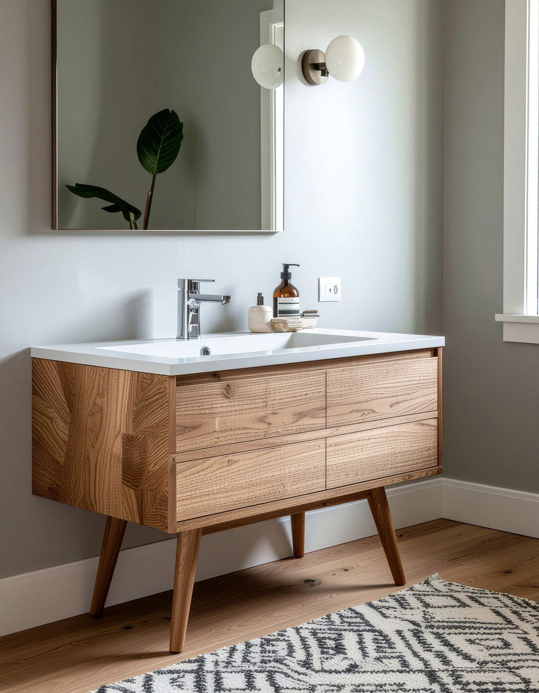 Mid Century Gray Bathroom - 30 cool gray bathroom ideas