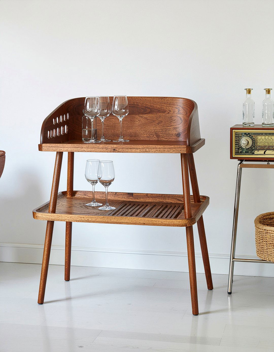 Mid Century Modern Bar Cart - 30 living room bar cart ideas