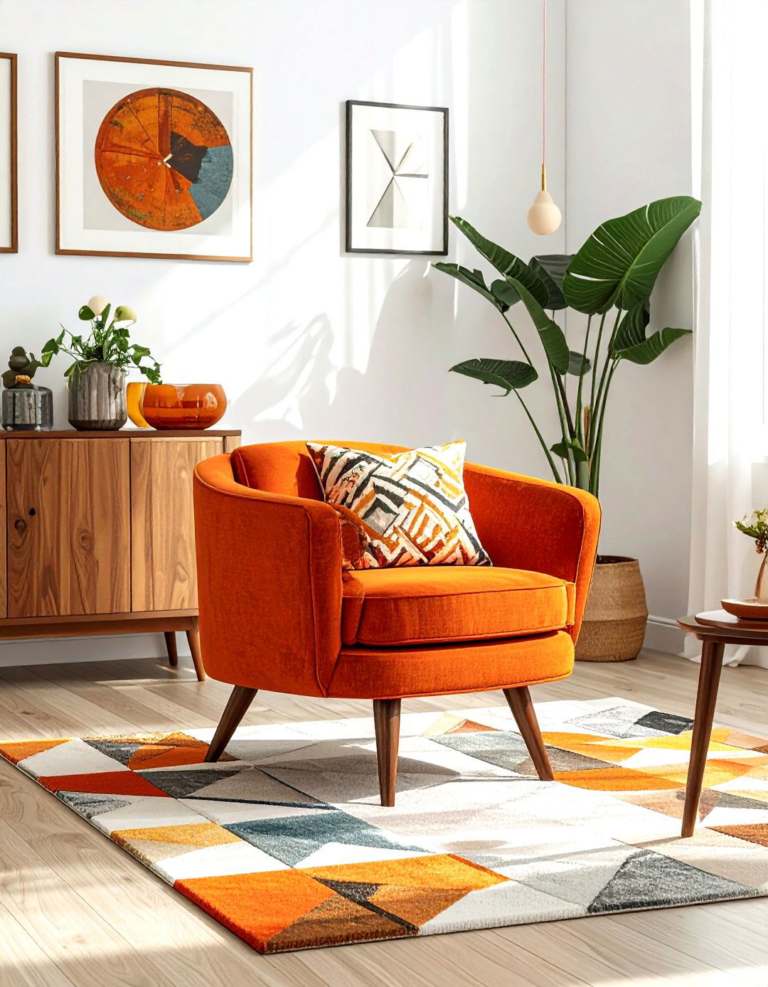 Mid Century Modern Barrel Chair - 30 living room barrel chair ideas