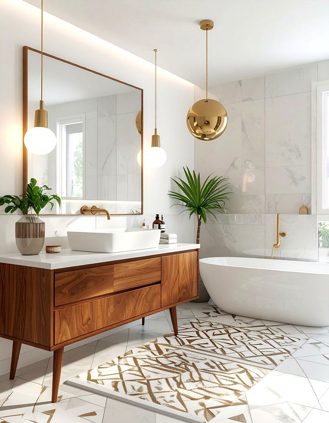 Mid Century Modern Bathroom - 30 viral bathroom ideas