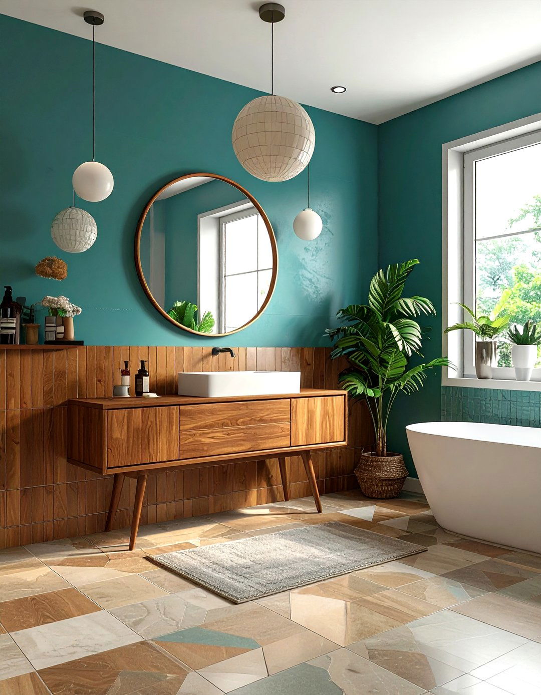 Mid Century Modern Bathroom - 30 bathroom room settings