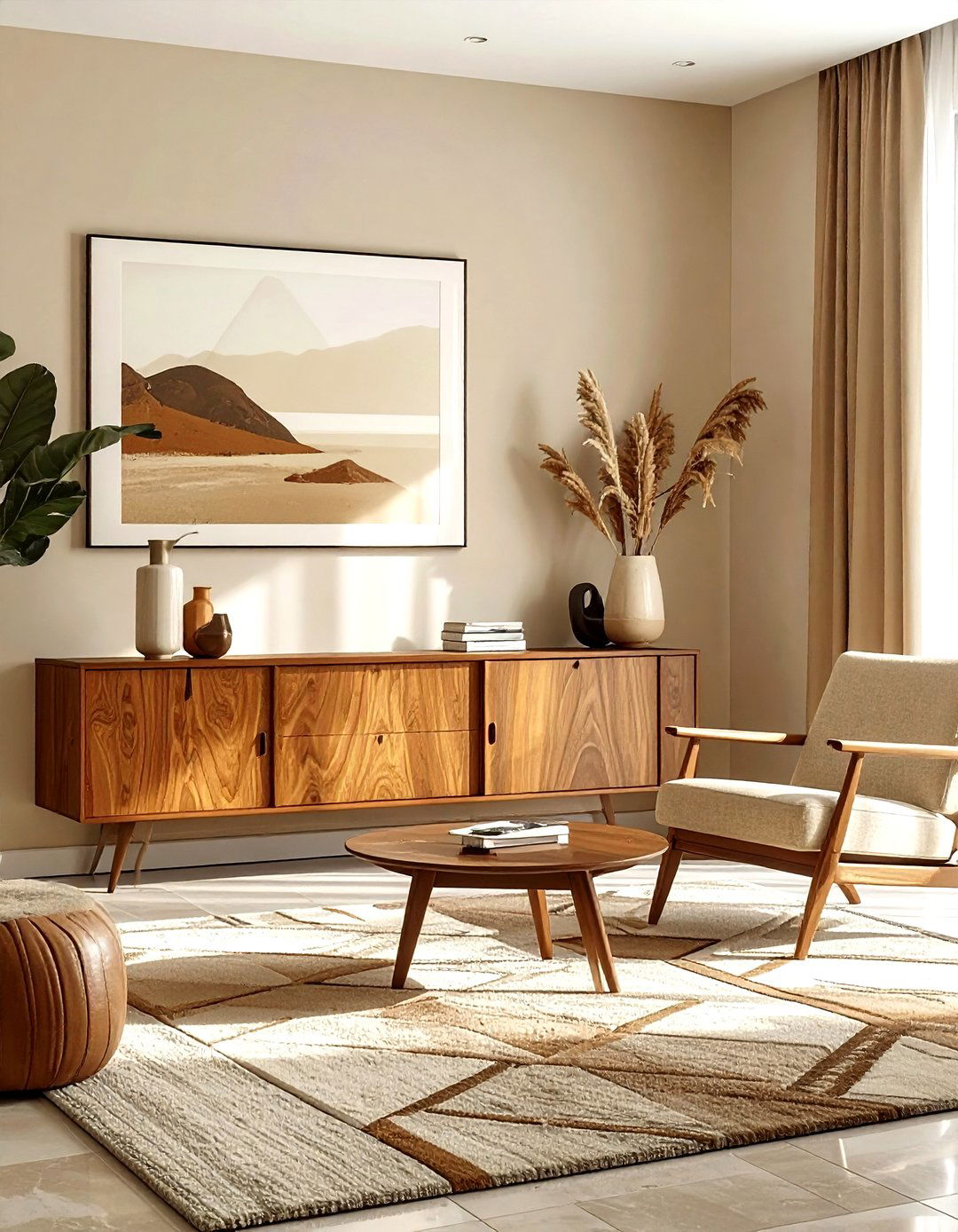 Mid Century Modern Beige Living Room - 30 living room beige walls