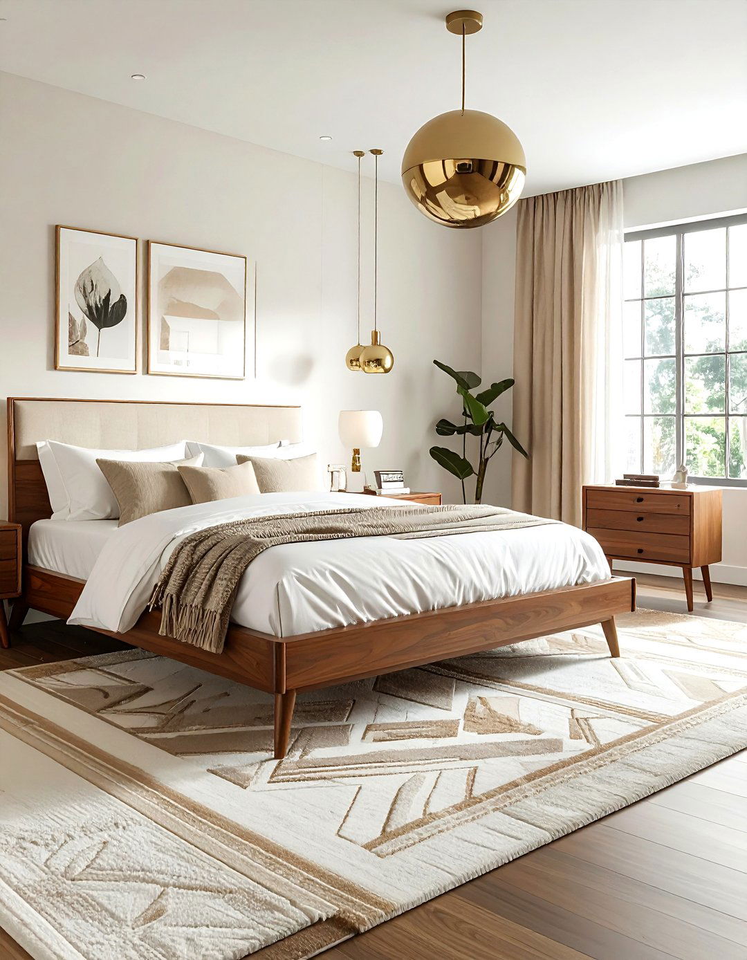 Mid Century Modern Beige White Bedroom - 30 beige and white bedroom ideas