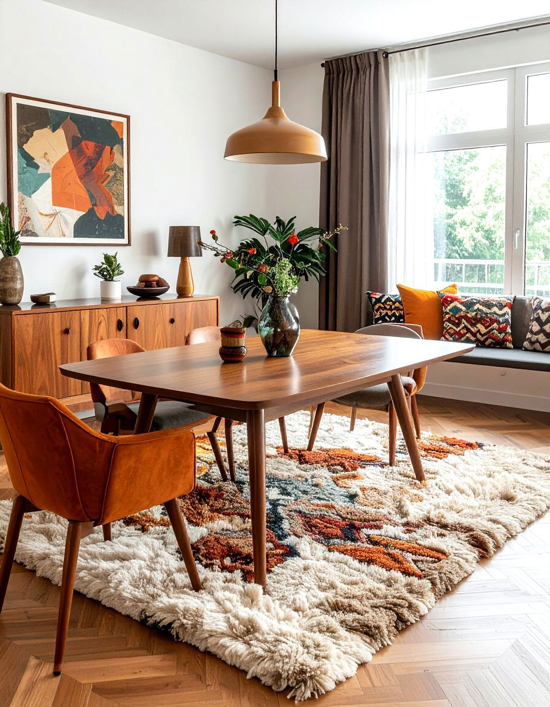 Mid Century Modern Boho - 30 boho dining room ideas