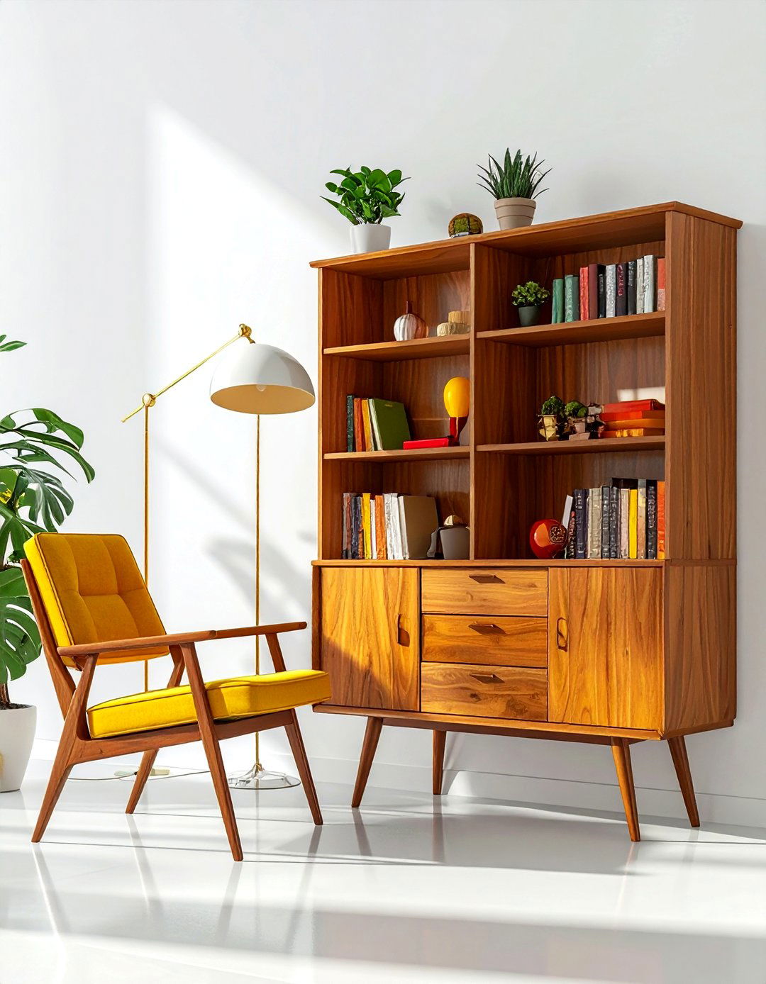 Mid Century Modern Bookshelf - 30 office bookshelf ideas