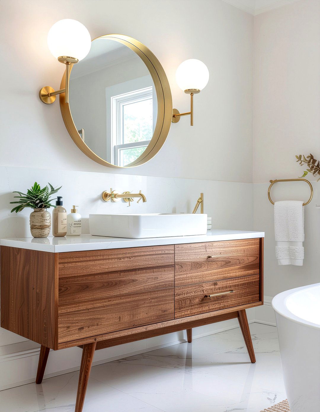 Mid Century Modern Brass Hardware - 30 bathroom hardware ideas