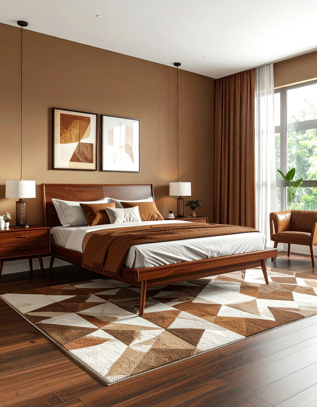 Mid Century Modern Brown Bedroom - 30 brown bedroom ideas