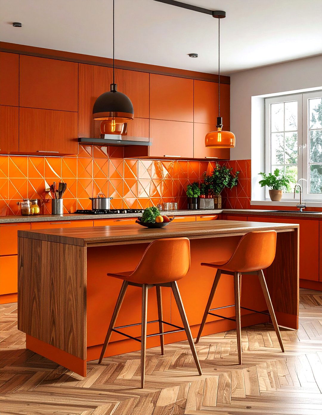 Mid Century Modern Burnt Orange Kitchen - 30 burnt orange kitchen ideas