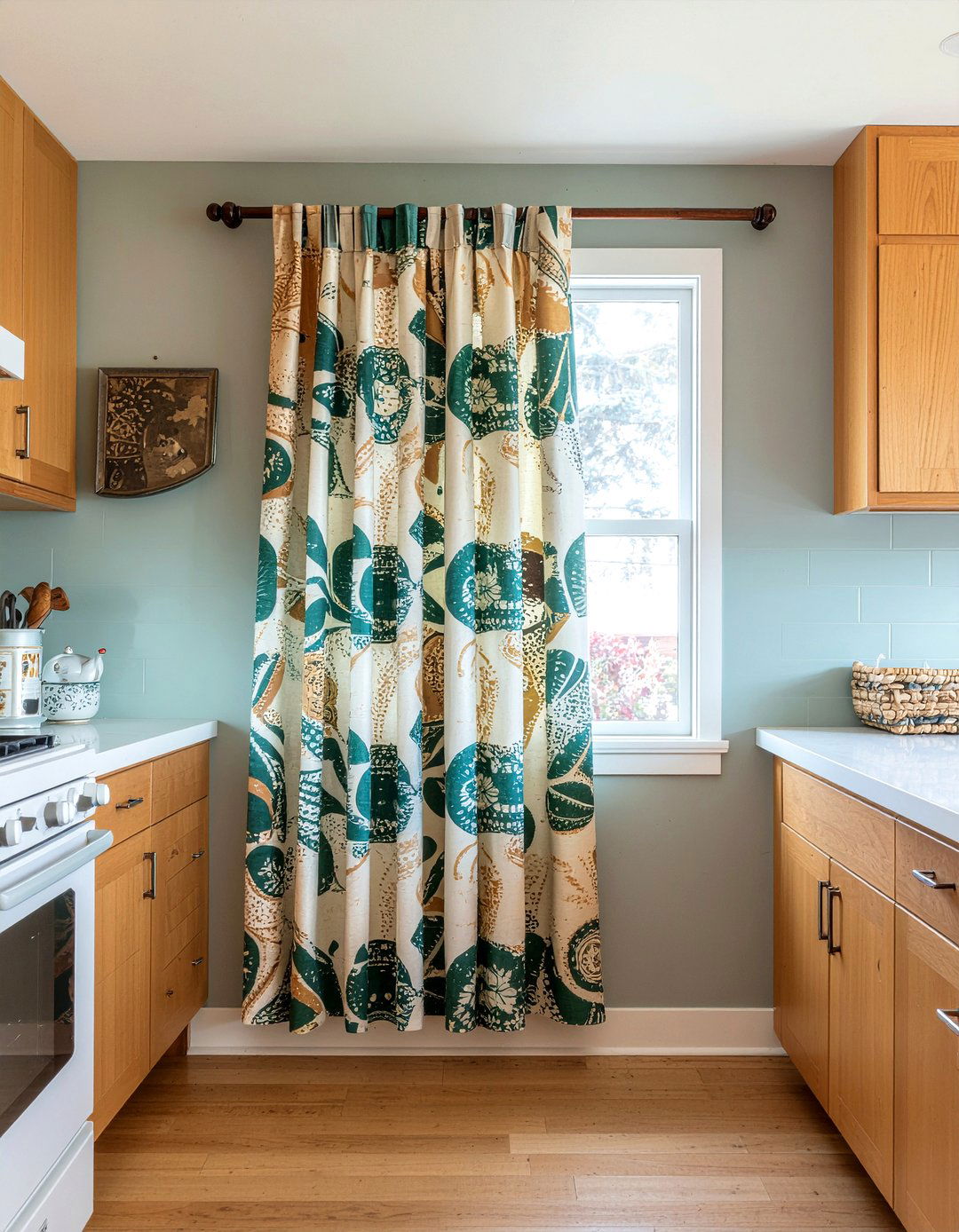 Mid Century Modern Cafe Curtain - 30 kitchen cafe curtain ideas