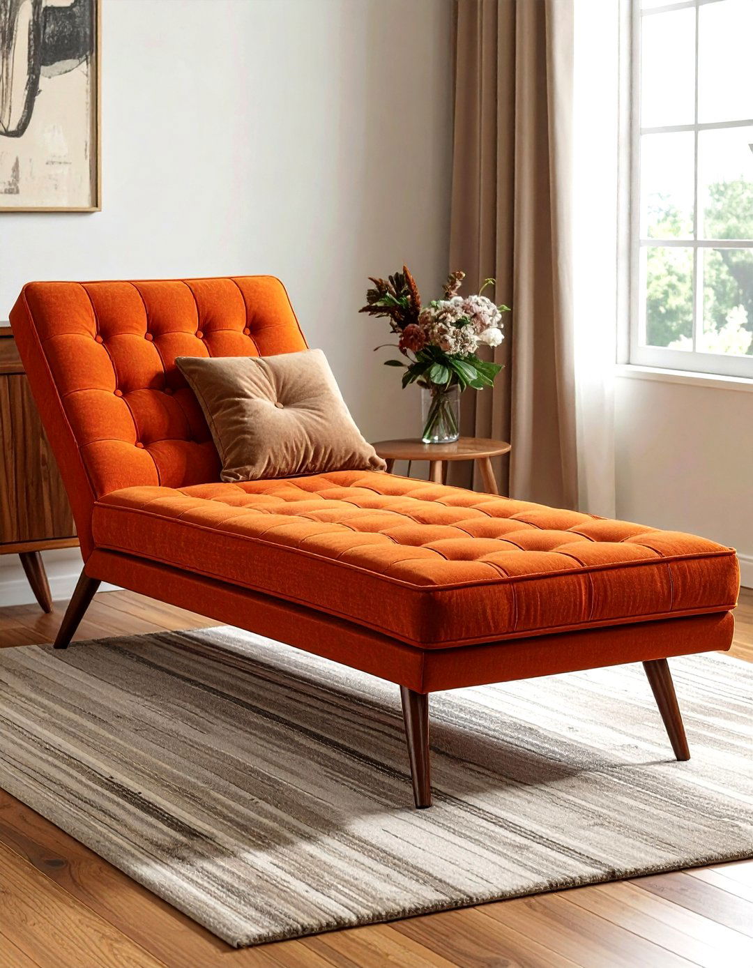 Mid Century Modern Chaise - 30 living room chaise lounge ideas