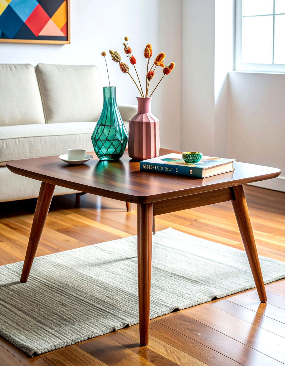 Mid Century Modern Coffee Table - 30 living room tablescape ideas