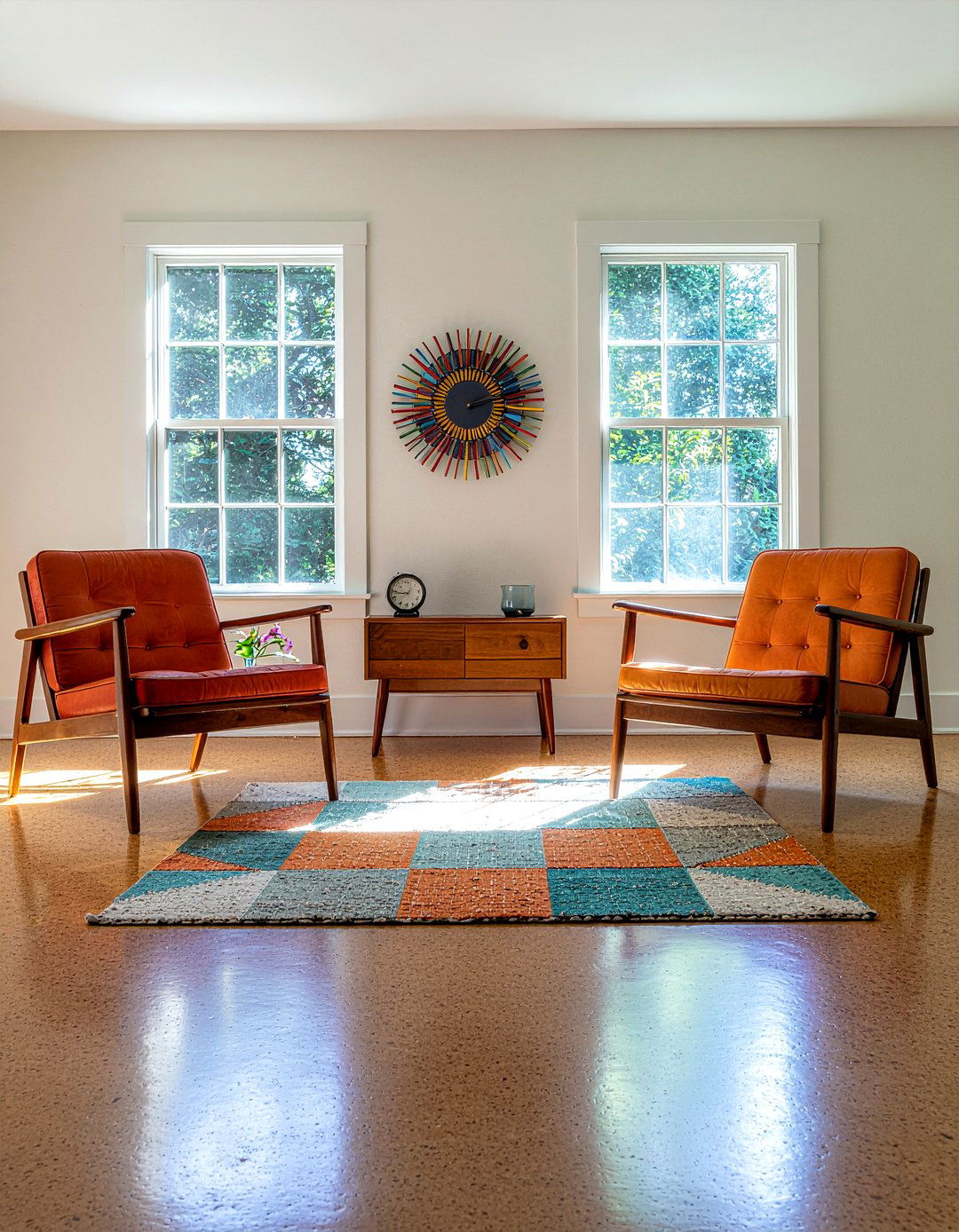 Mid Century Modern Cork Floor - 30 living room cork flooring ideas