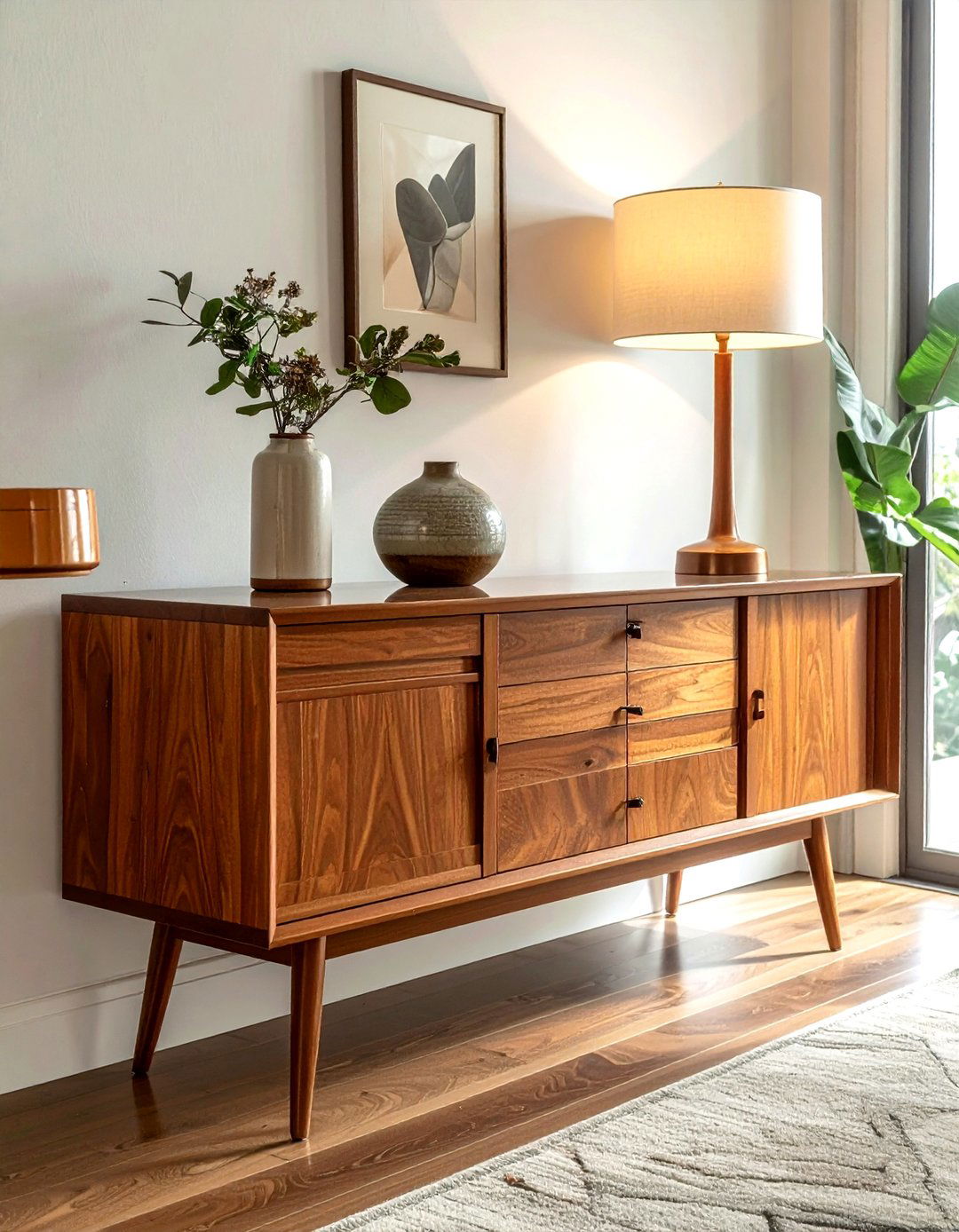 Mid Century Modern Credenza - 30 dining room cabinet storage ideas