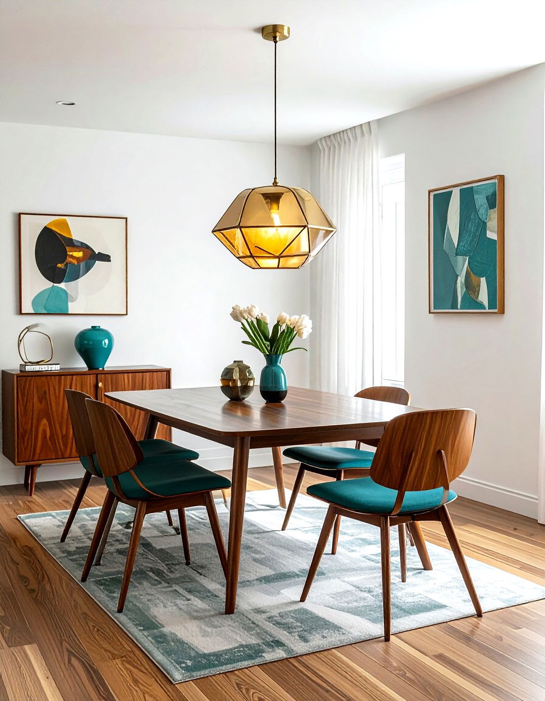Mid Century Modern Dining Room - 30 lantern chandelier dining room ideas