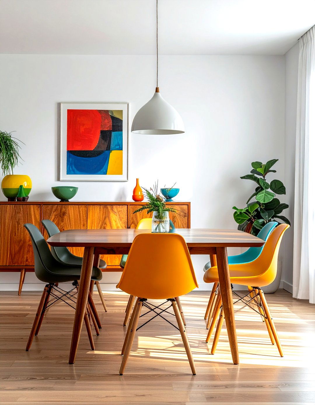 Mid Century Modern Dining Setup - 30 dining room space planning ideas