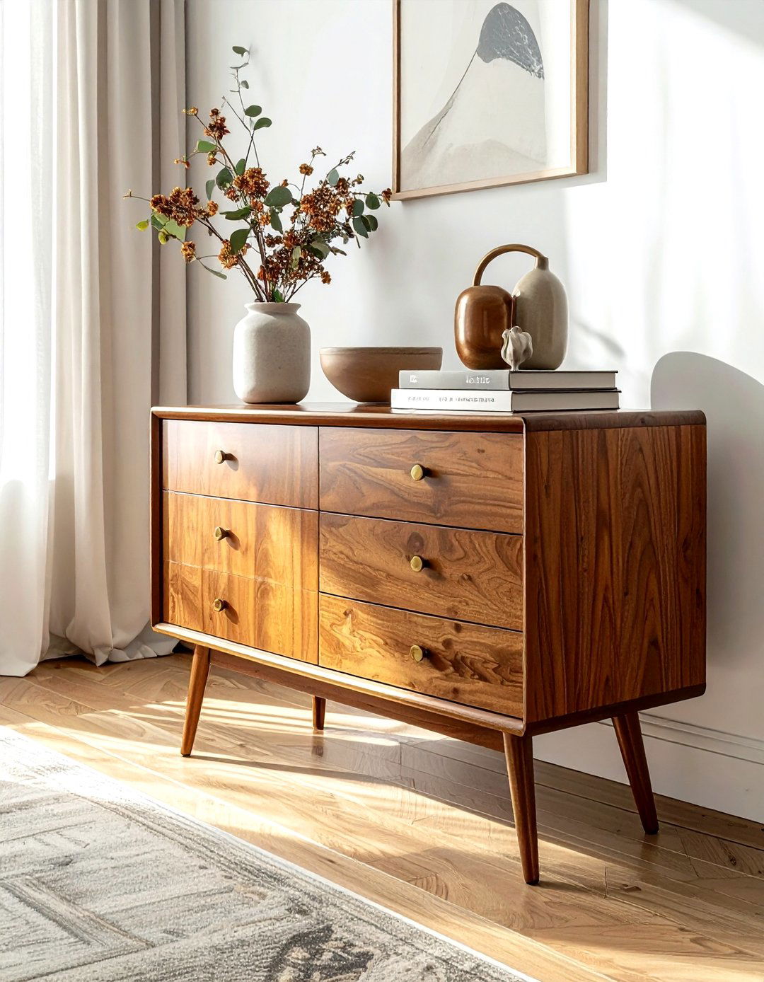 Mid Century Modern Dresser - 30 thrifted bedroom ideas