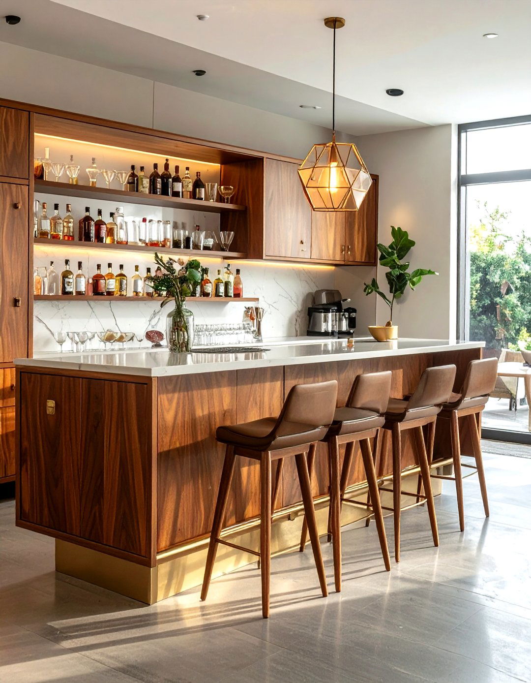 Mid Century Modern Dry Bar - 30 dining room dry bar ideas
