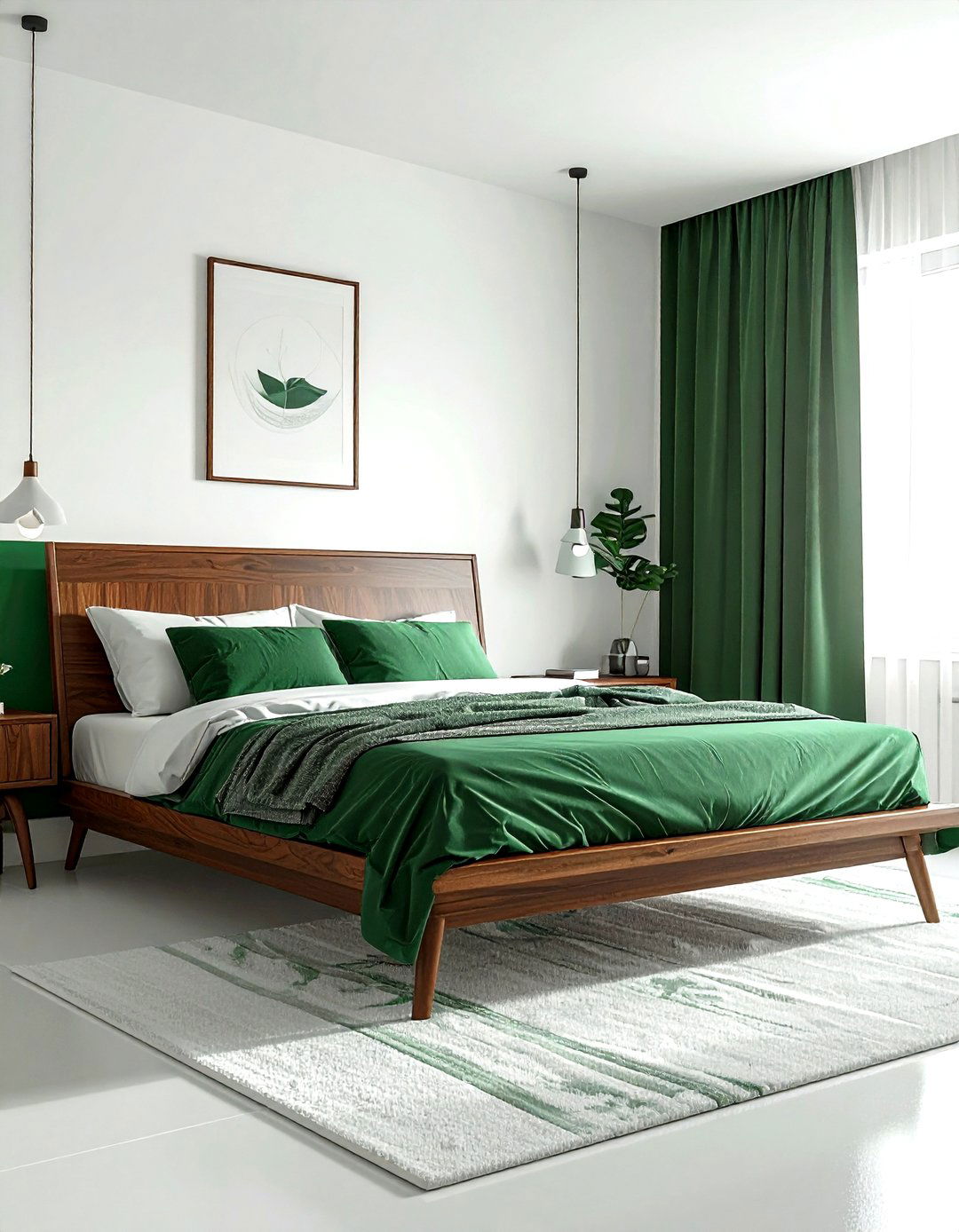 Mid Century Modern Emerald Bedroom - 30 emerald and white bedroom ideas