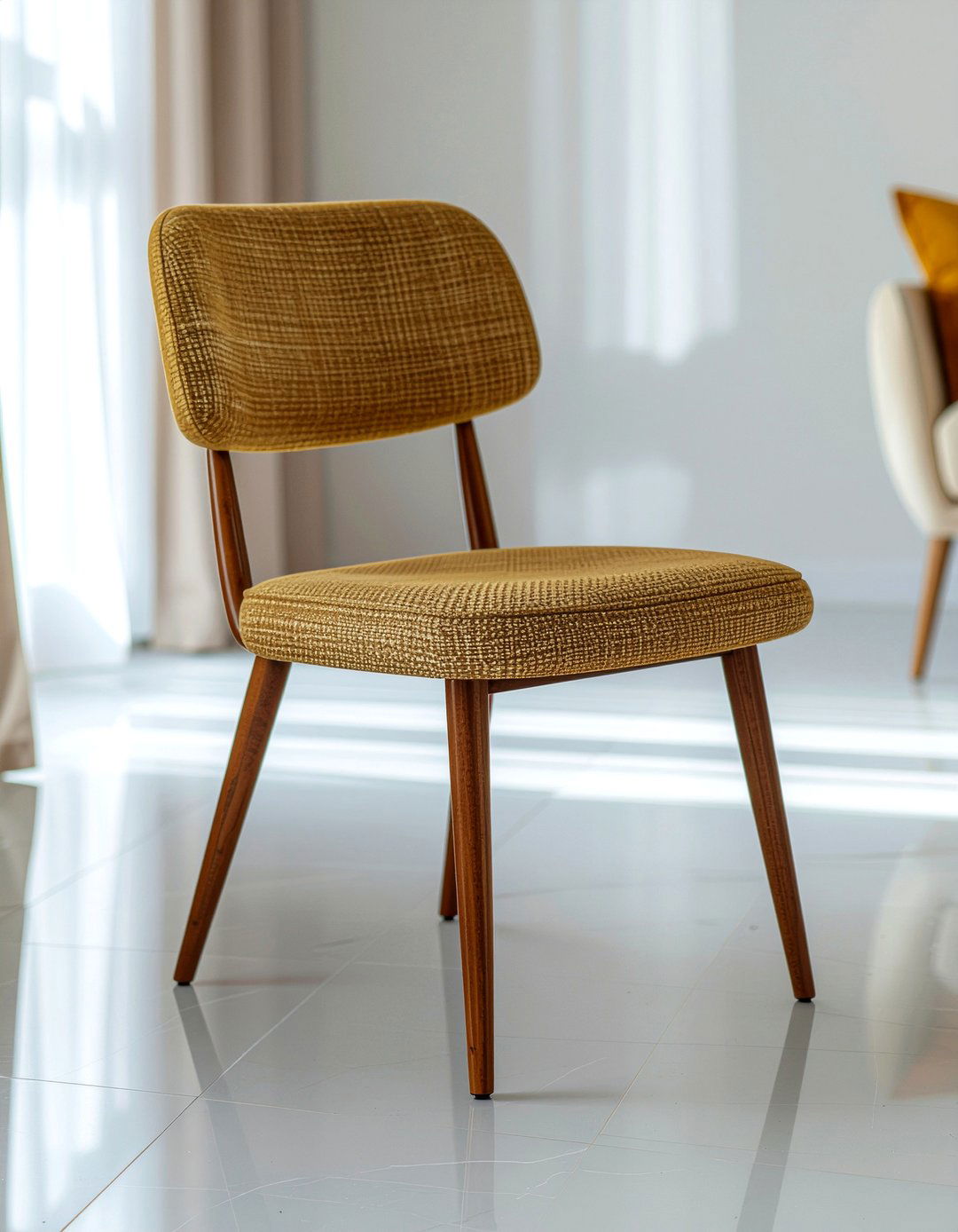 Mid Century Modern Fabric Dining Chair - 30 fabric dining chair ideas
