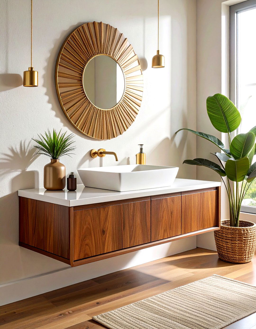 Mid Century Modern Floating Sink - 30 wall-mounted sink ideas