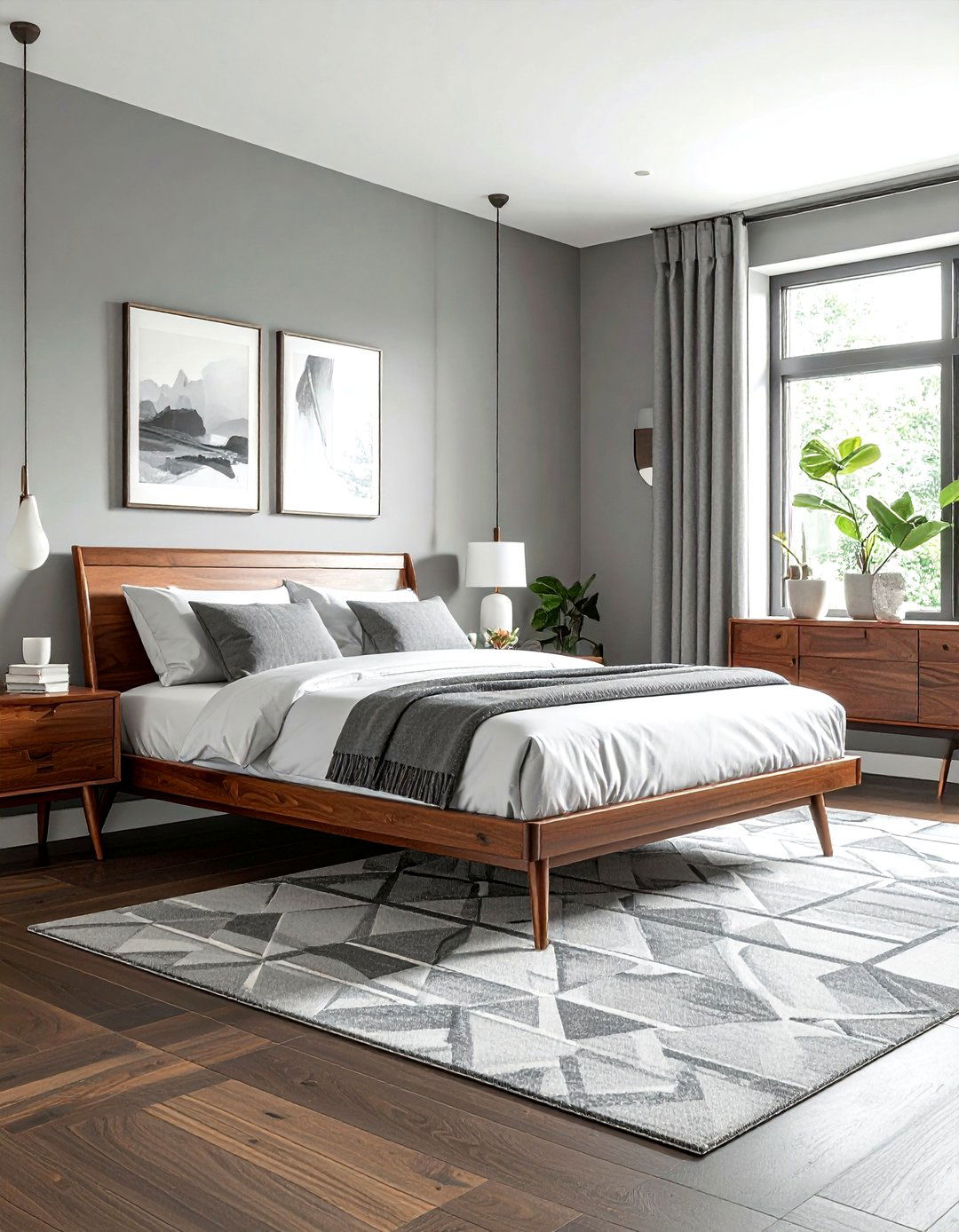 Mid Century Modern Gray Bedroom - 30 modern gray bedroom ideas