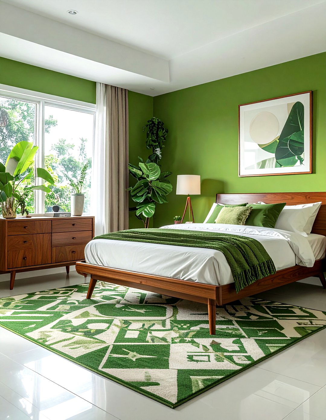 Mid Century Modern Green Bedroom - 30 contemporary green bedroom ideas