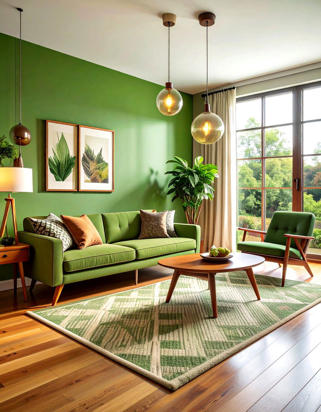 Mid Century Modern Green Living Room - 30 modern green living room ideas