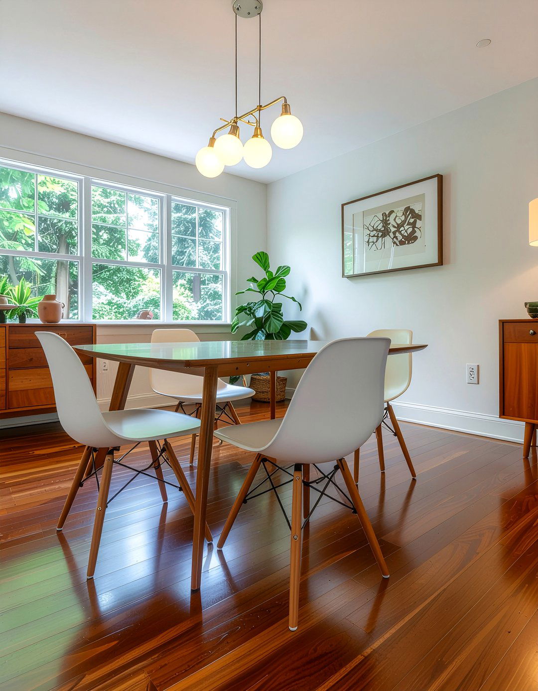 Mid Century Modern Hardwood Dining Room - 30 dining room hardwood floor ideas