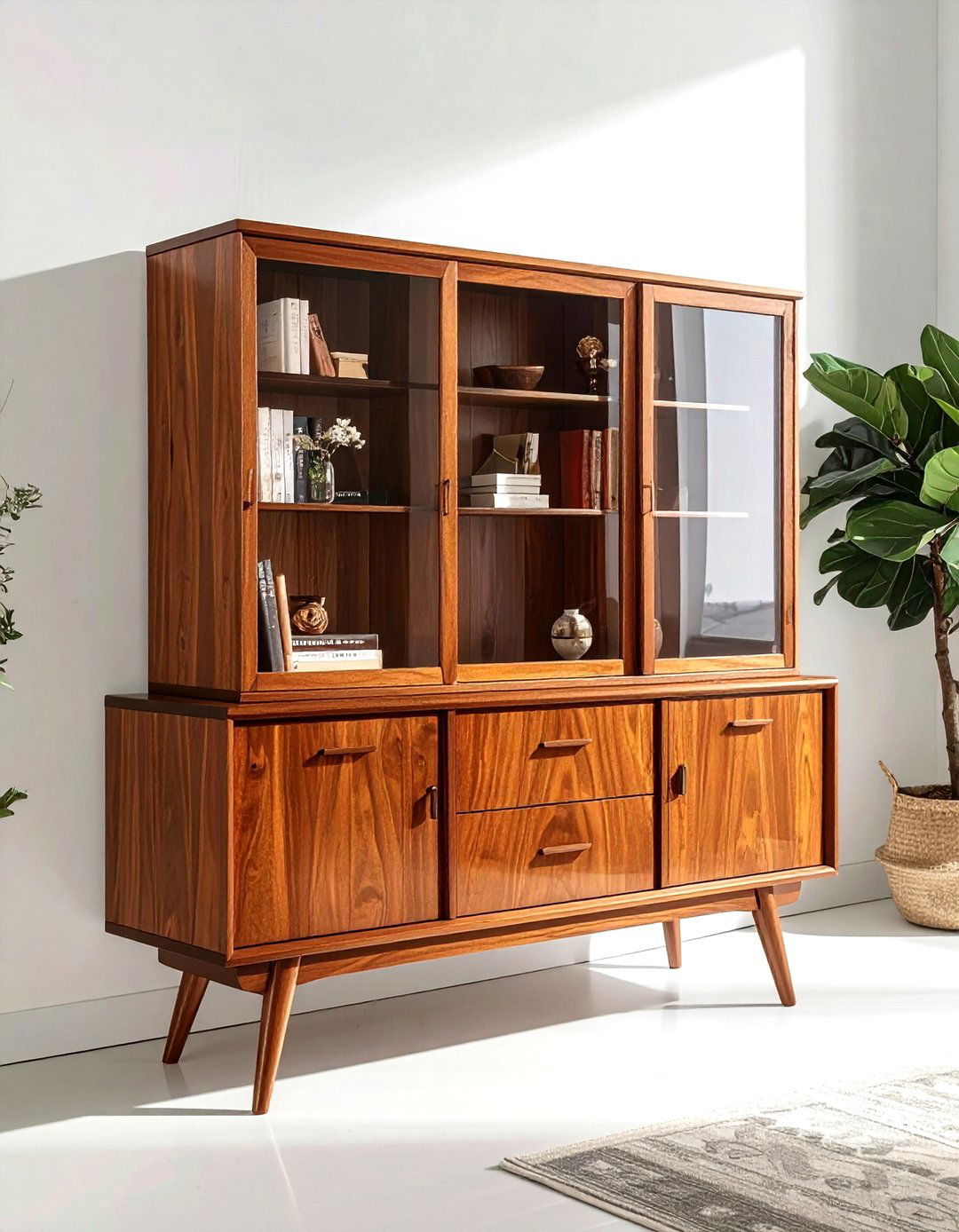 Mid Century Modern Hutch - 30 living room book displays