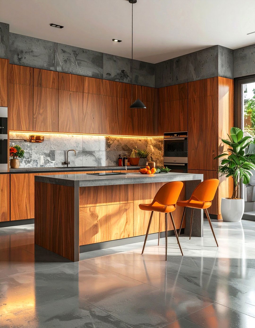 Mid Century Modern Kitchen Concrete - 30 polished concrete floor kitchen ideas