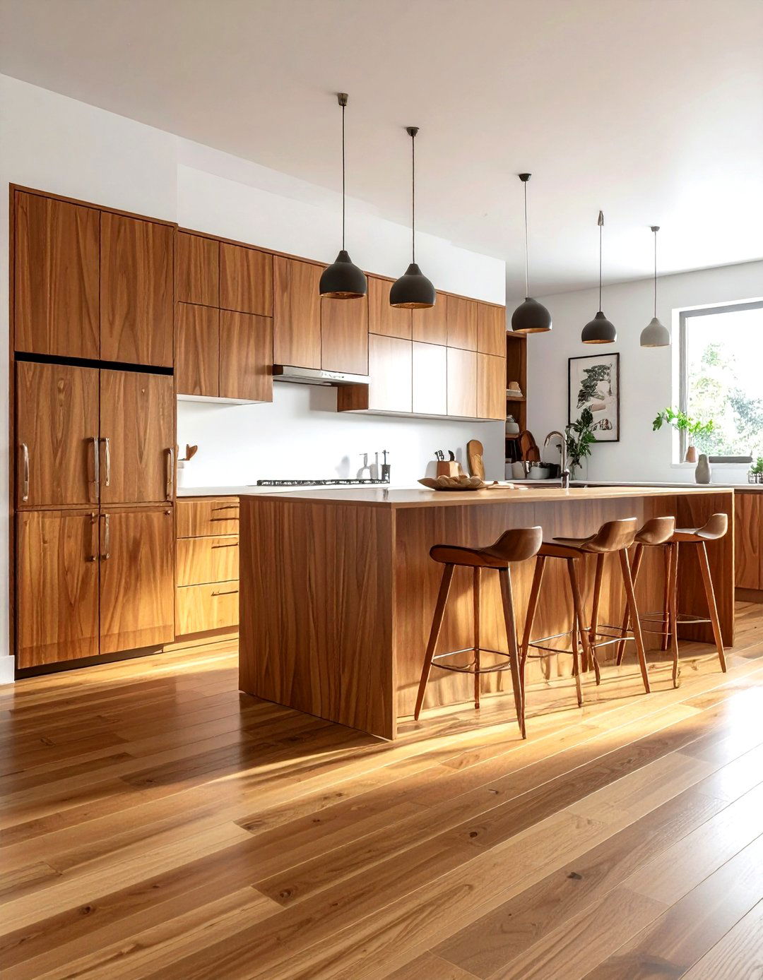 Mid Century Modern Kitchen LVP - 30 LVP floor kitchen ideas