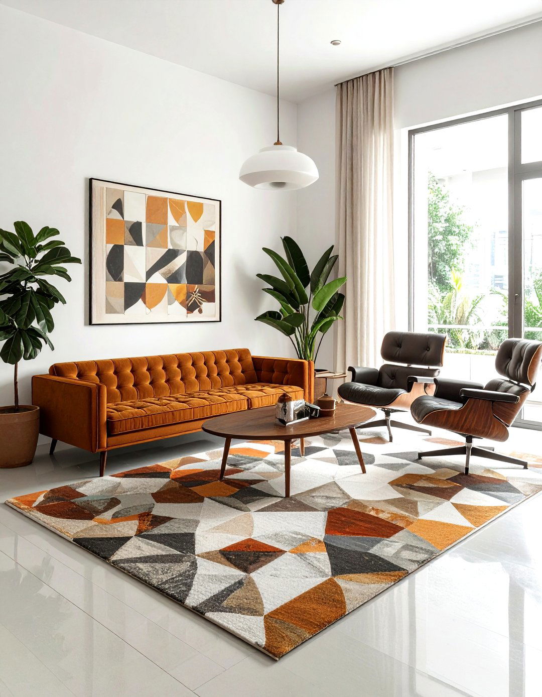 Mid Century Modern Layout - 30 living room furniture settings