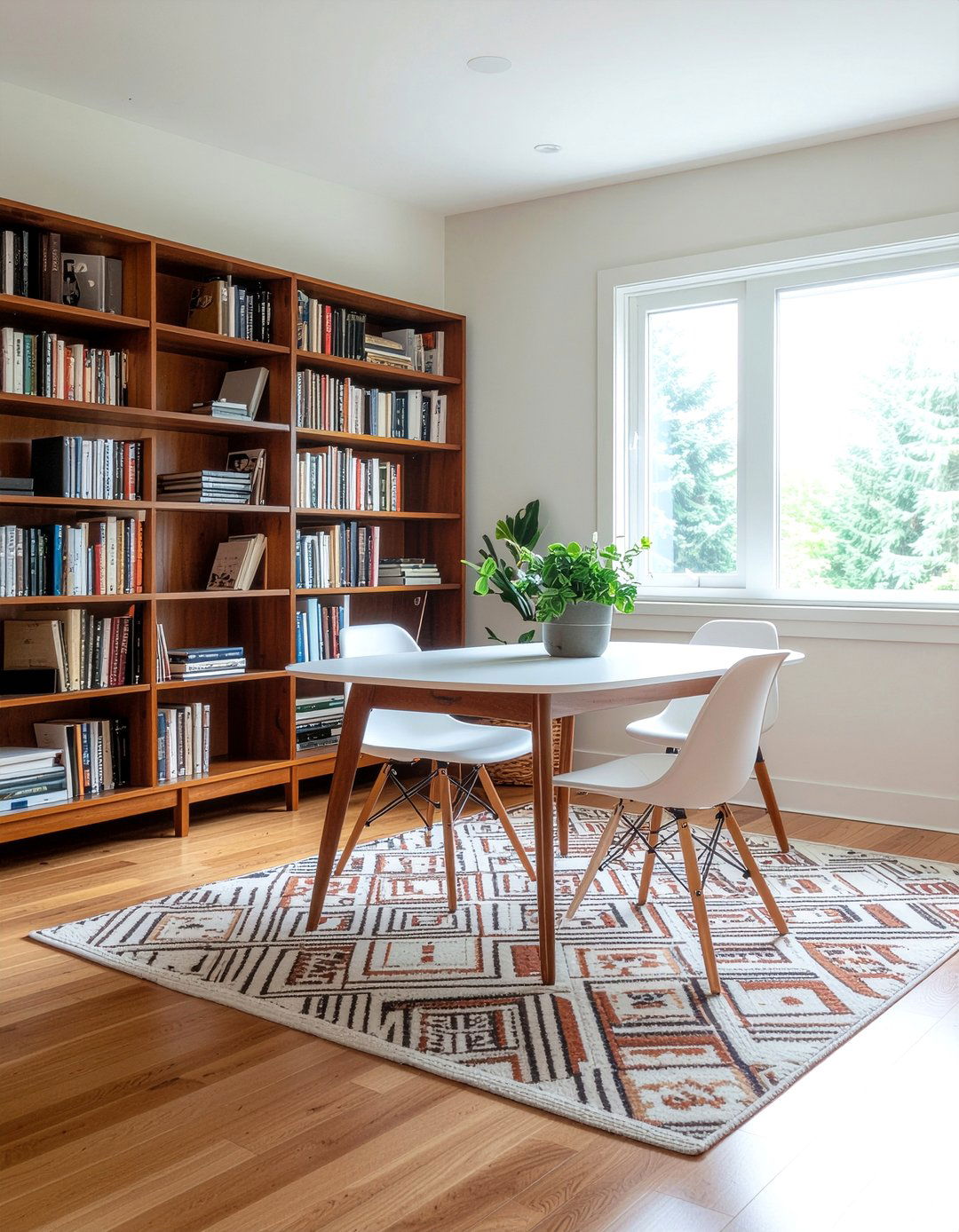 Mid Century Modern Library Dining - 30 dining room library combo ideas