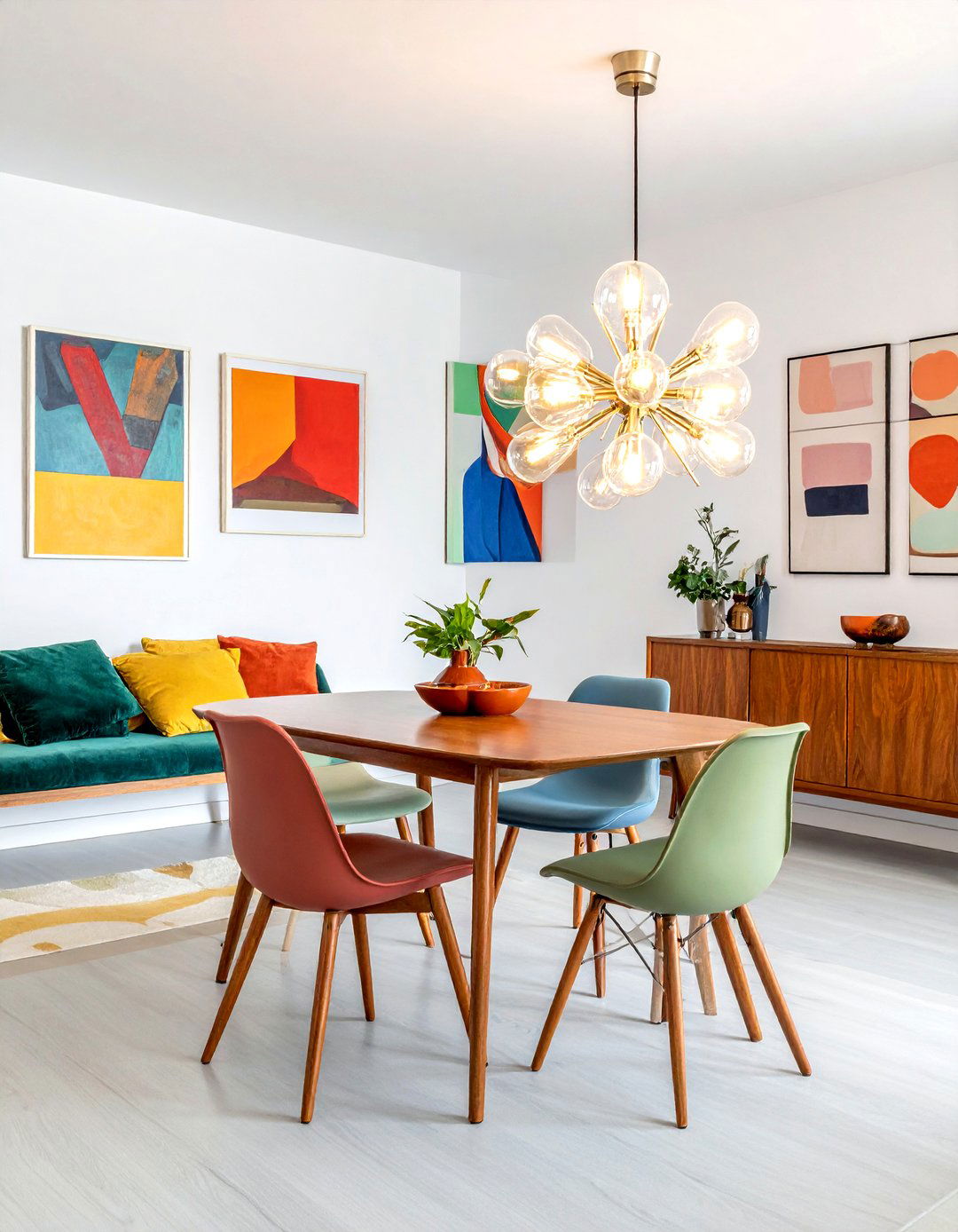 Mid Century Modern Light - 30 low hanging pendant dining room ideas